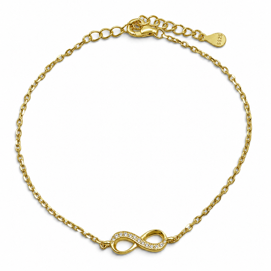 Pulsera Infinito Dorada Chica Plata Ley 925