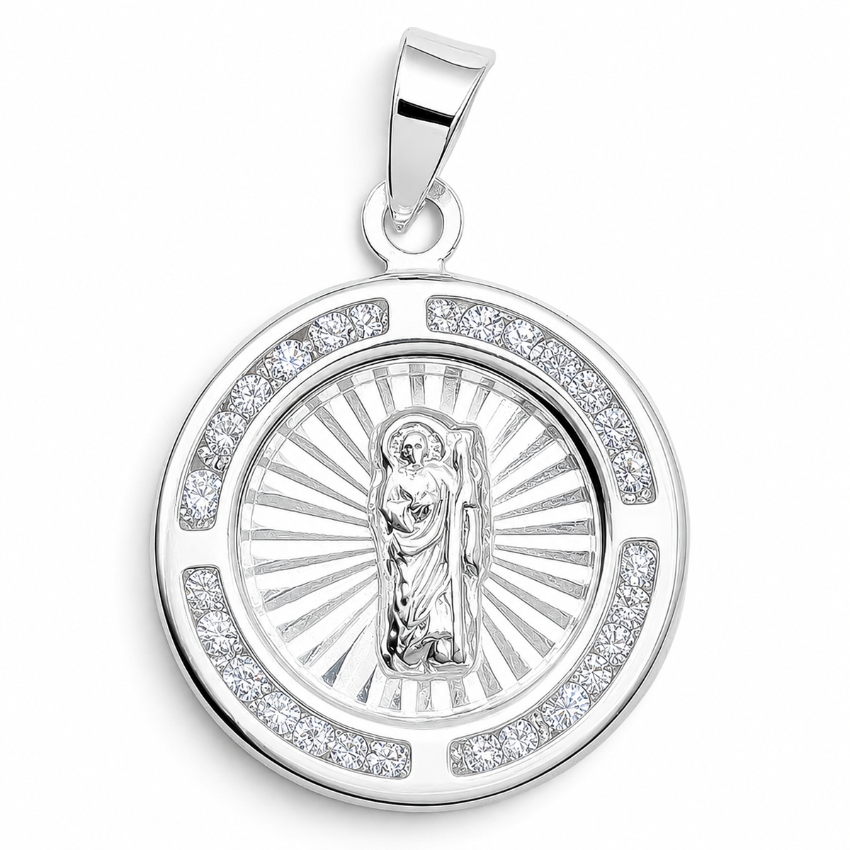 Dije Medalla San Judas Redonda Plata Ley 925