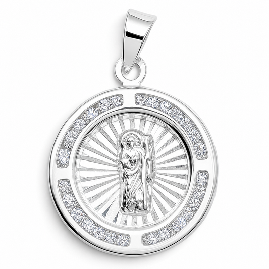 Dije Medalla San Judas Redonda Plata Ley 925