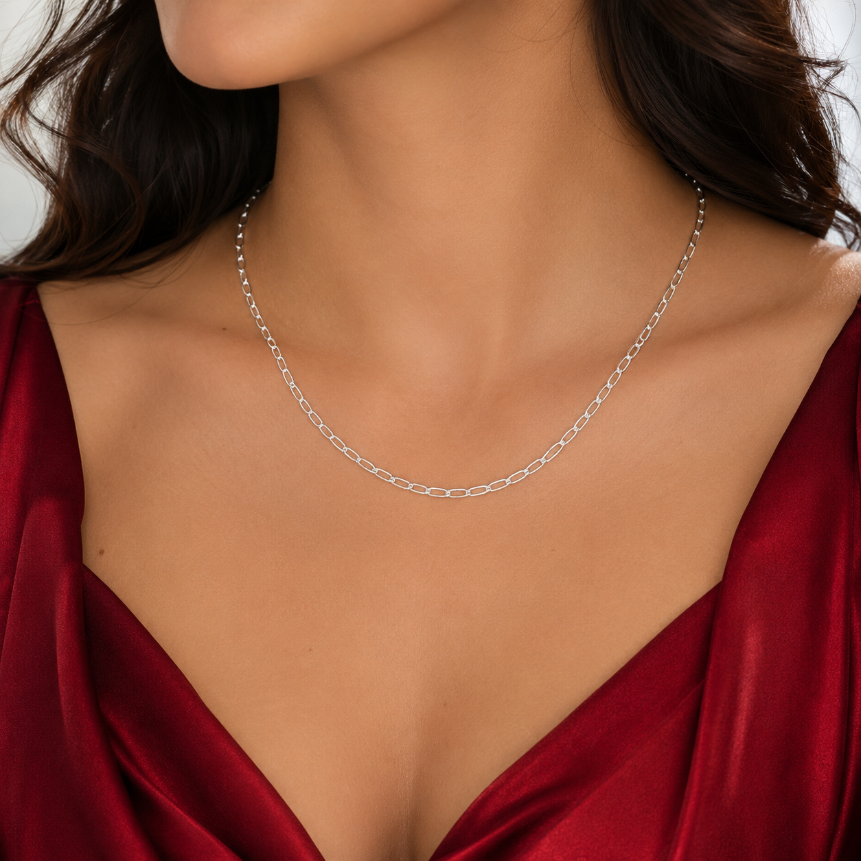 Cadena Eslabon 2mm Plata Ley 925