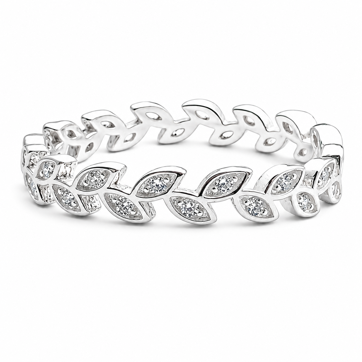 Anillo Hojitas Zirconia