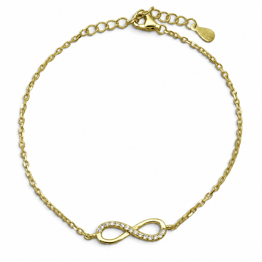 Pulsera Infinito Dorada Plata Ley 925