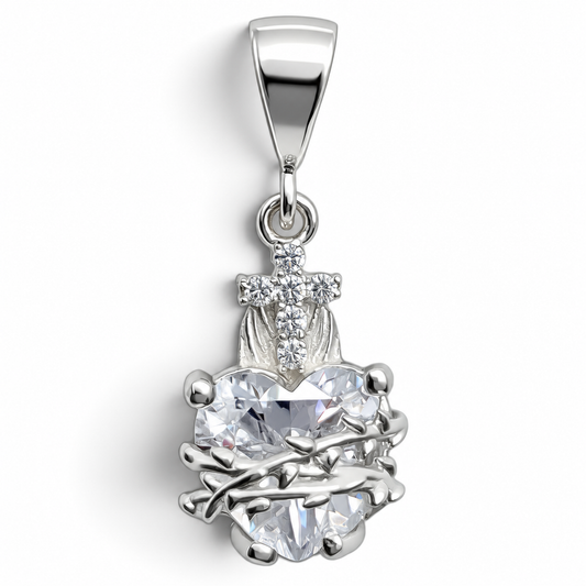 Dije Corazon Blanco Plata Ley 925