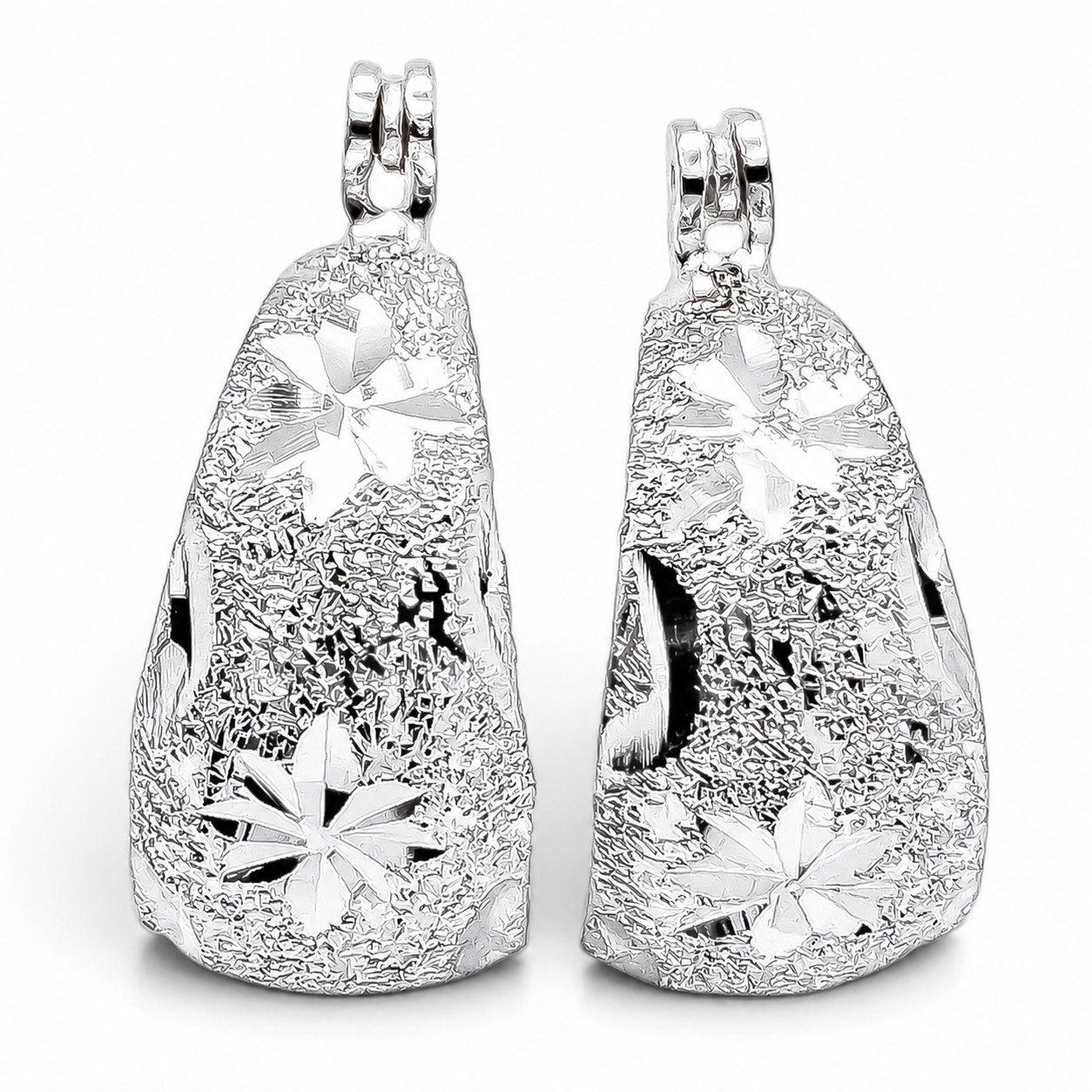 Arracada Florecita Diamantada Plata Ley 925