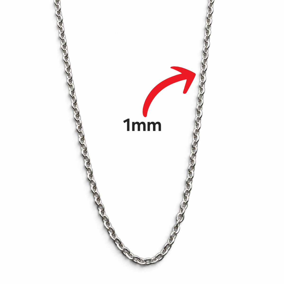 Cadena Ligerita 1mm Plata Ley 925