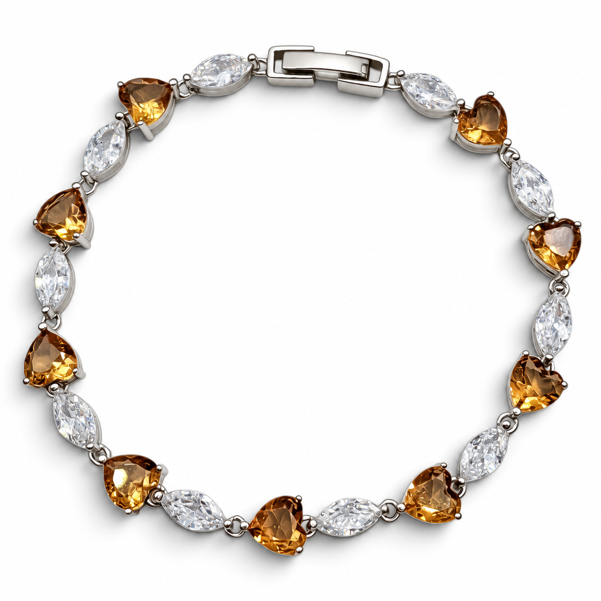 Pulsera Corazones Semilla Zultanita Plata Ley 925