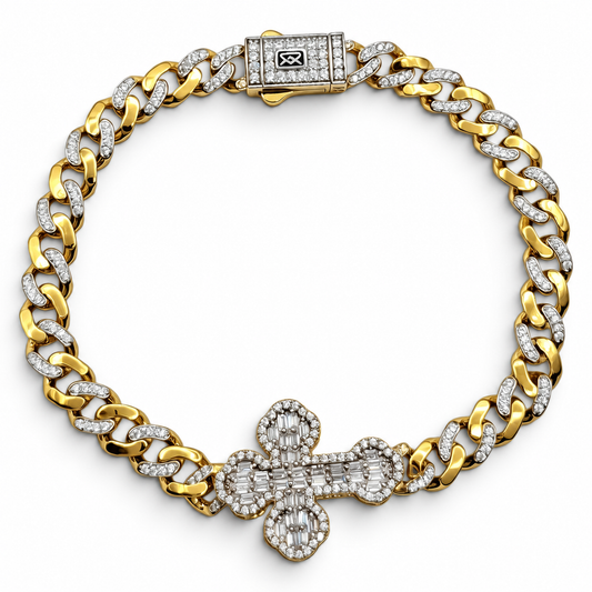 Pulso Cruz Mona Blanco 6mm Plata Ley 925