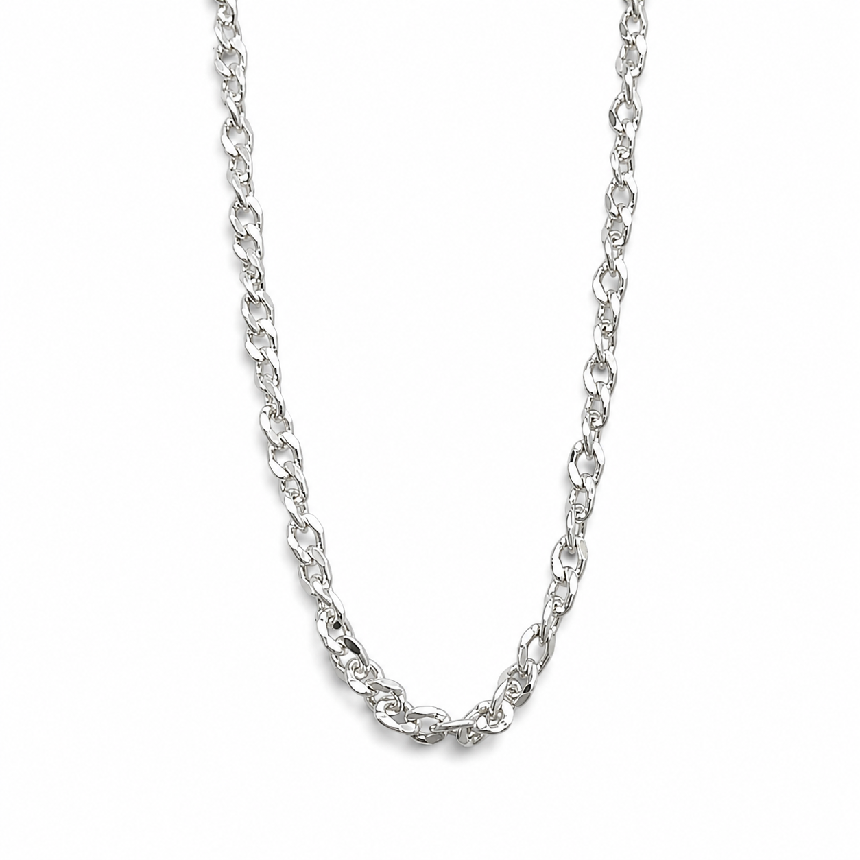 Cadena Argollas 1mm Plata Ley 925