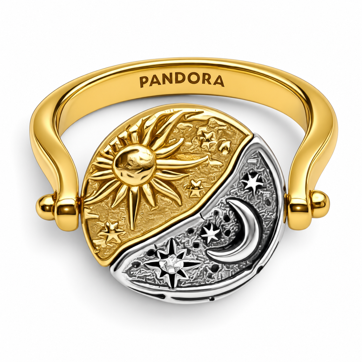 Anillo Movible Sol Luna Pan Plata Ley 925