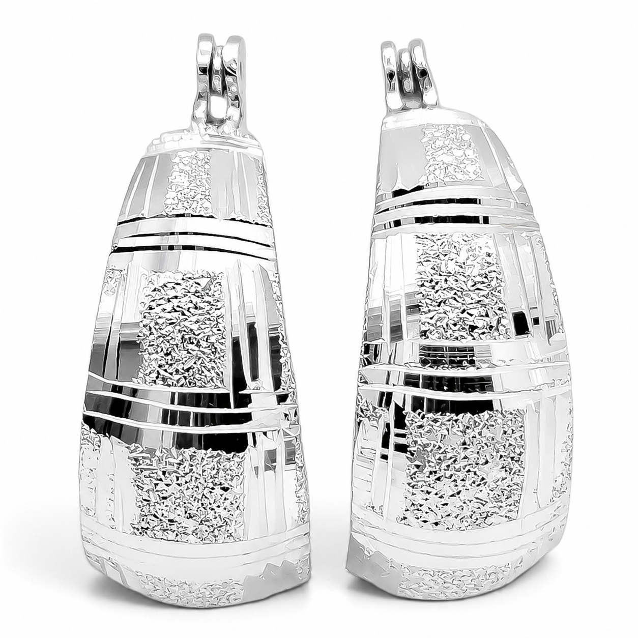 Arracada Cuadro Diamantada Plata Ley 925