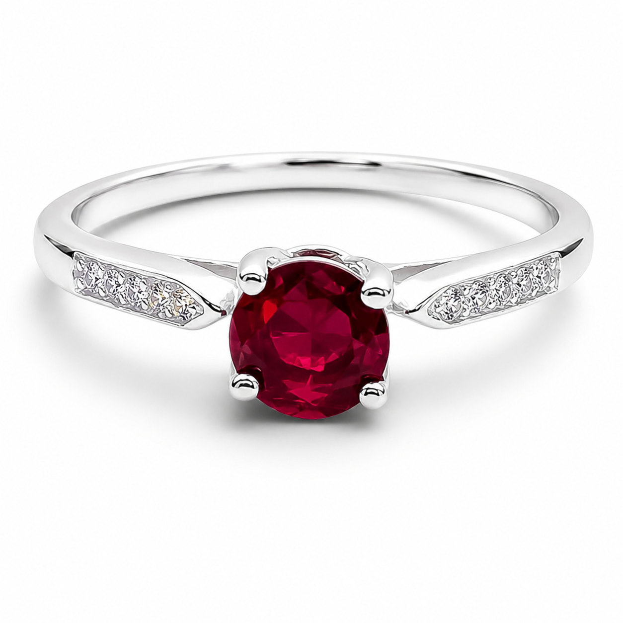 Anillo Promesa Rojo Plata Ley 925