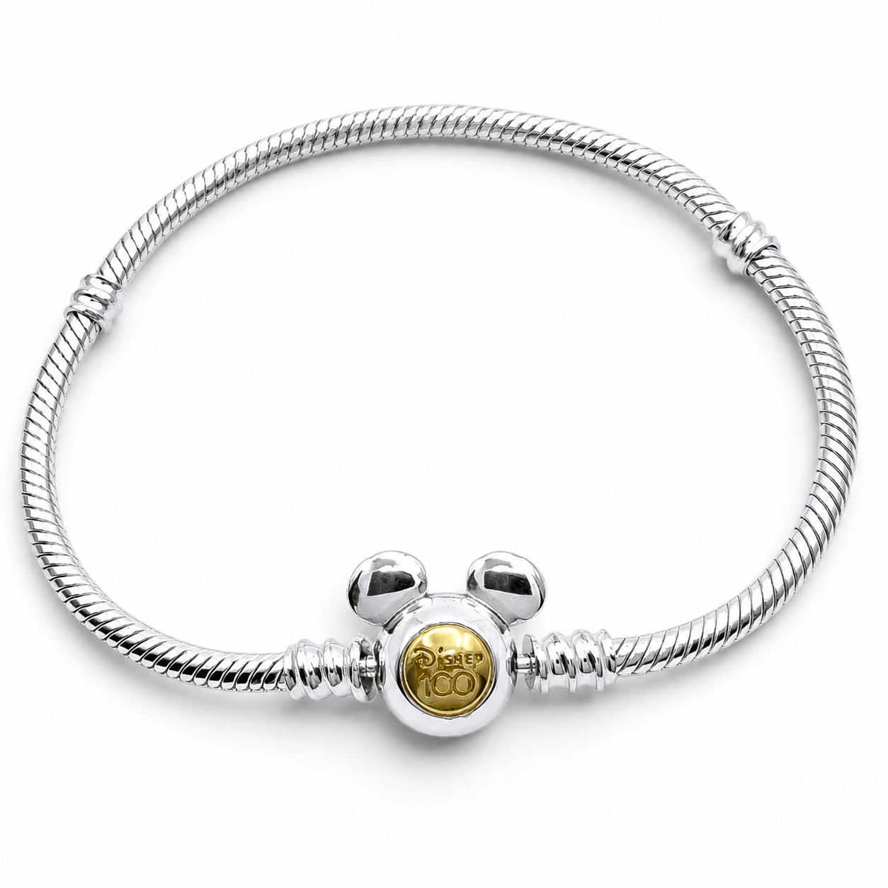 Pulsera Mickey Pan 3mm Plata Ley 925