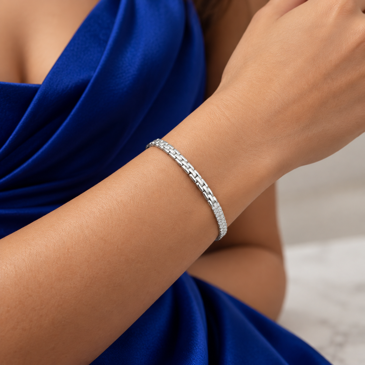 Pulsera Zirconia Plata Ley 925