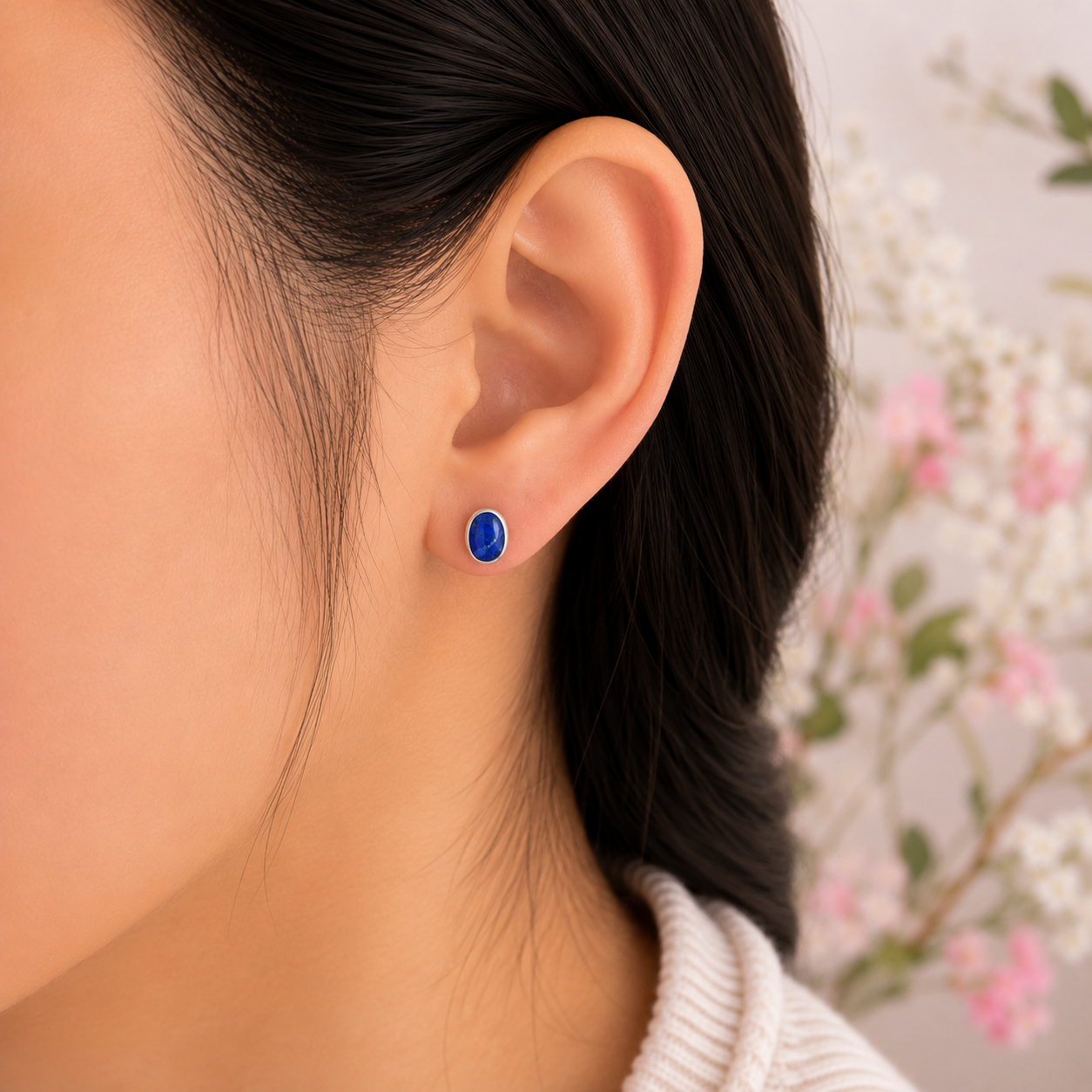 Arete Azul Mar Plata Ley 925