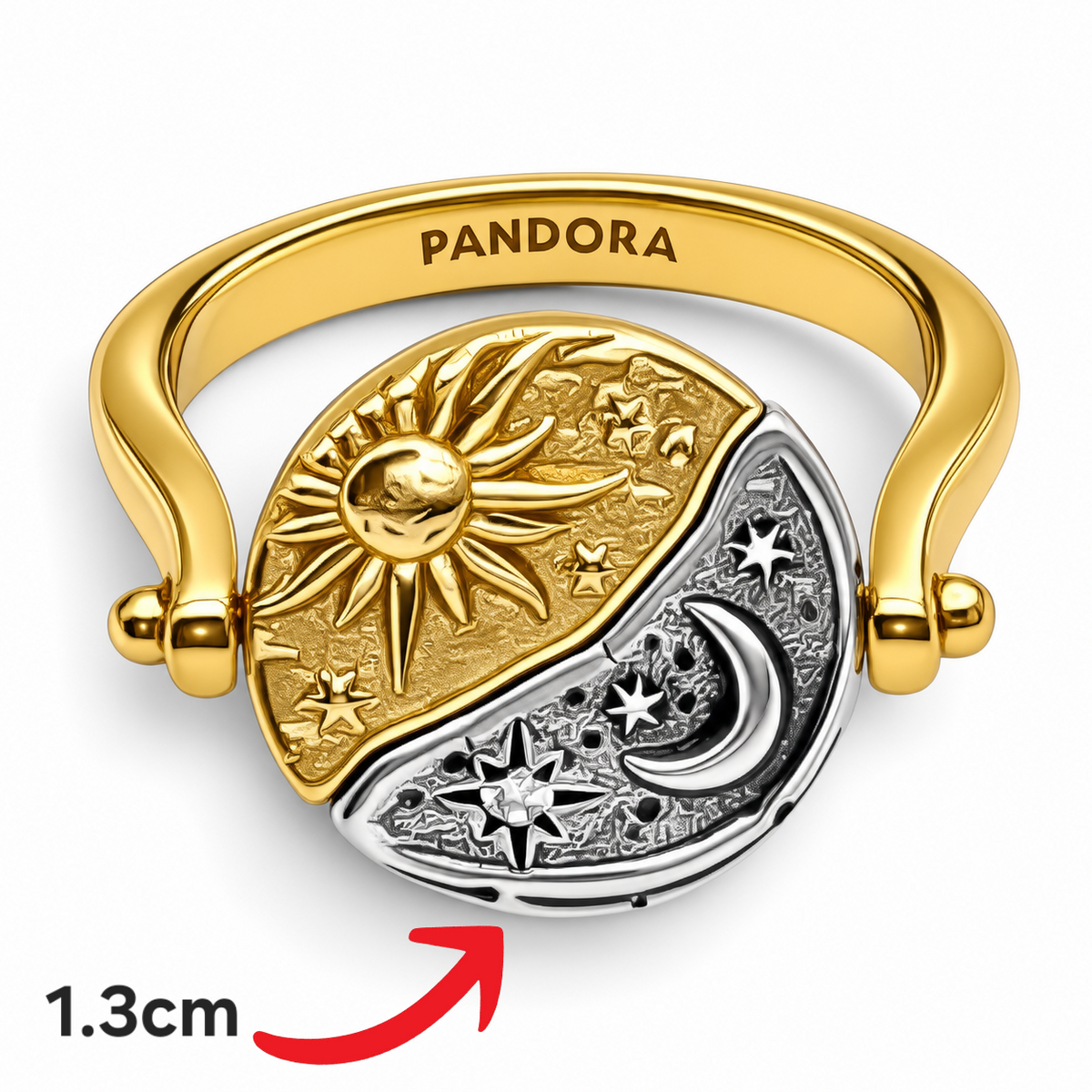 Anillo Movible Sol Luna Pan Plata Ley 925