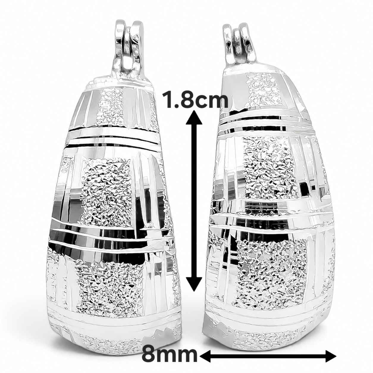 Arracada Cuadro Diamantada Plata Ley 925