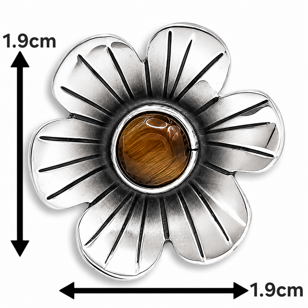 Anillo Flor Cafe Plata Ley 925