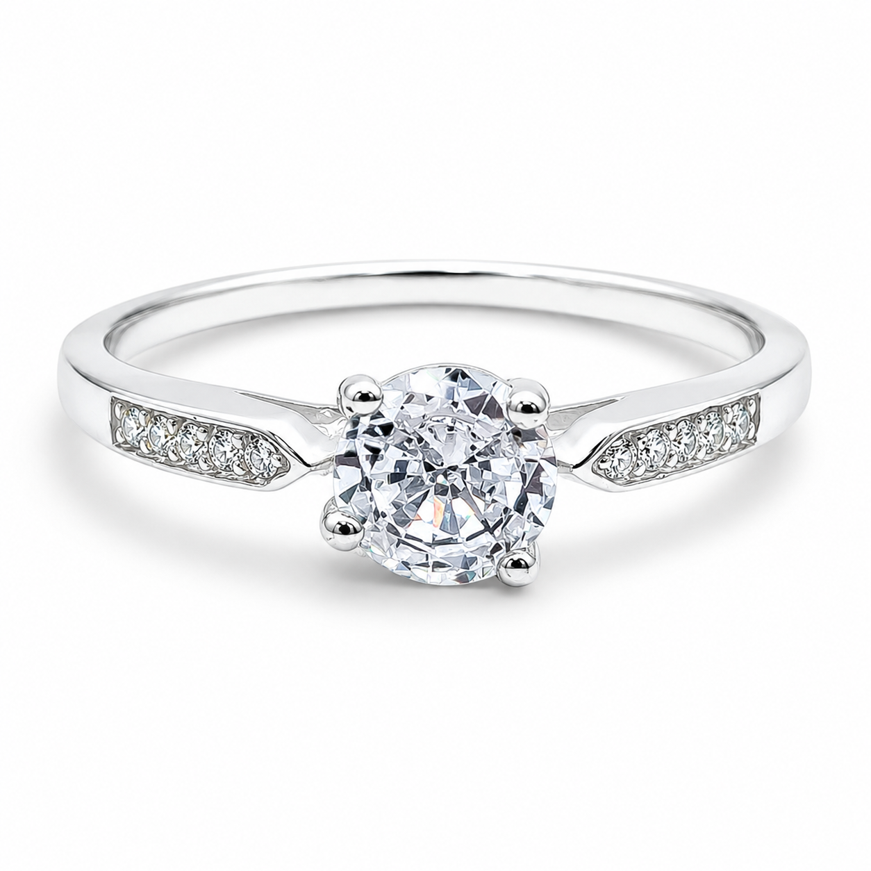 Anillo Promesa Blanco Plata Ley 925