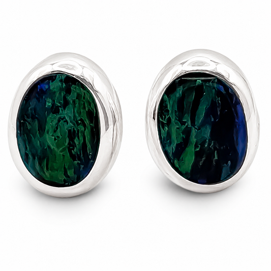 Arete Verde Plata Ley 925
