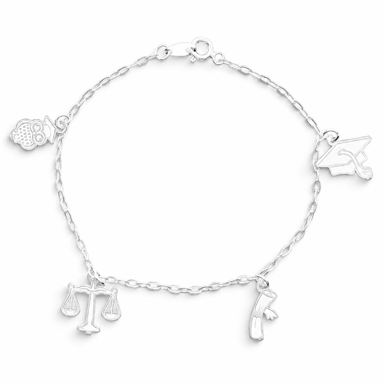 Pulsera Graduacion Plata Ley 925