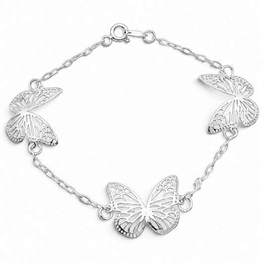 Pulsera Mariposa Plata Ley 925
