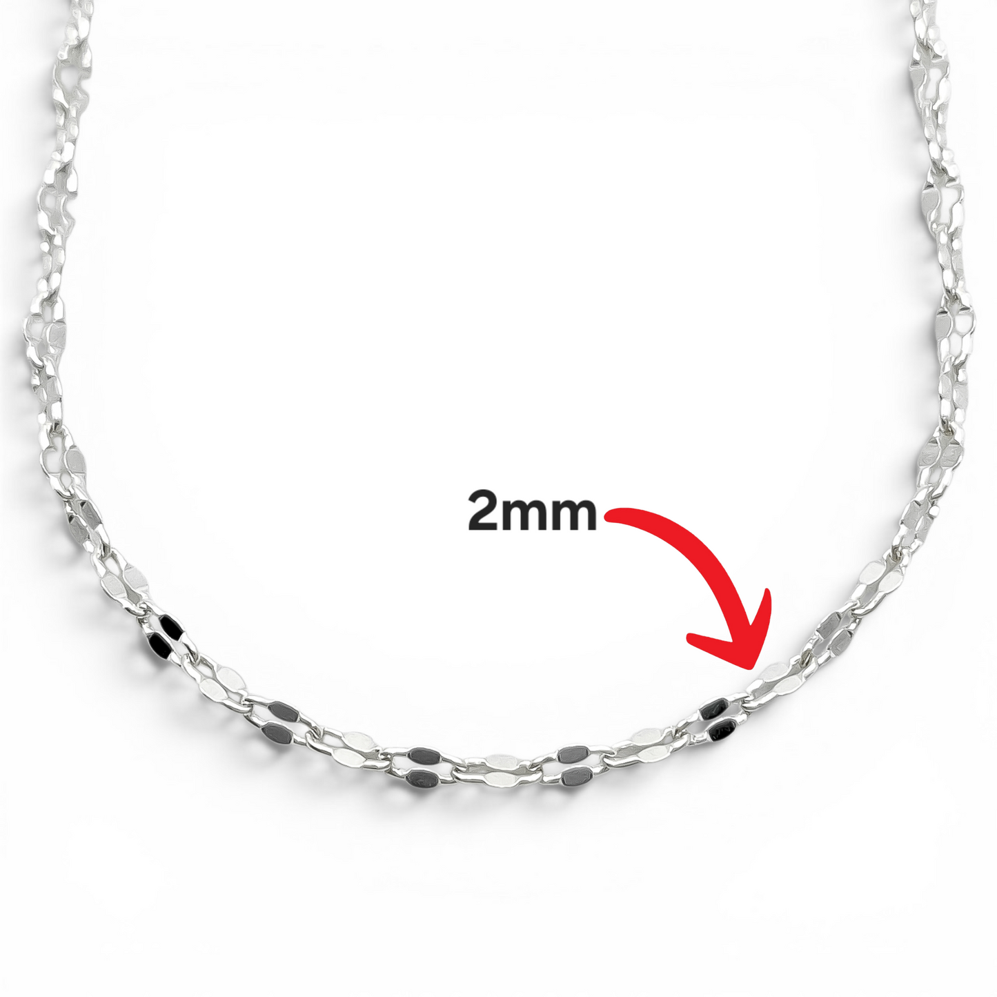 Cadena Ligera 2mm Plata Ley 925