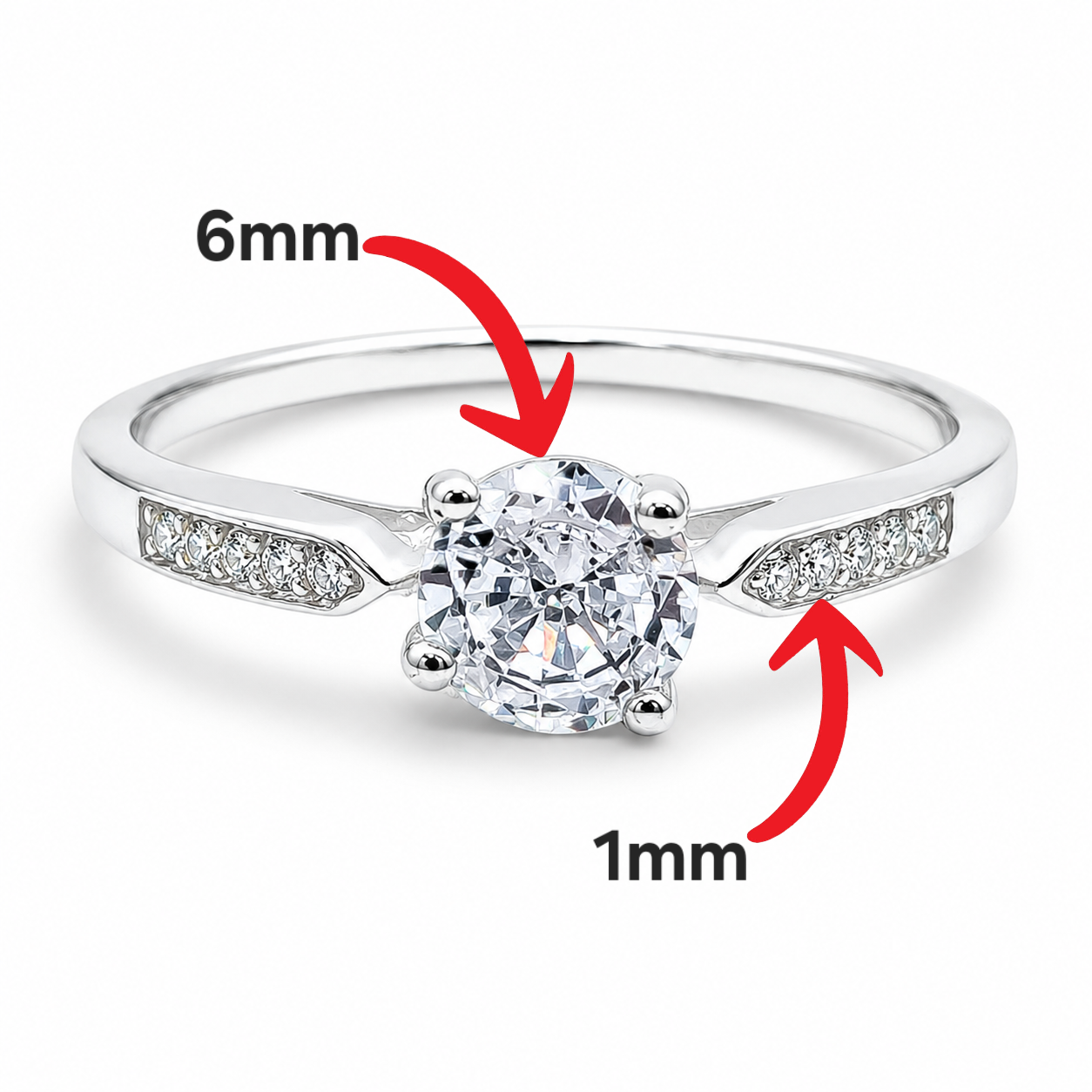 Anillo Promesa Blanco Plata Ley 925