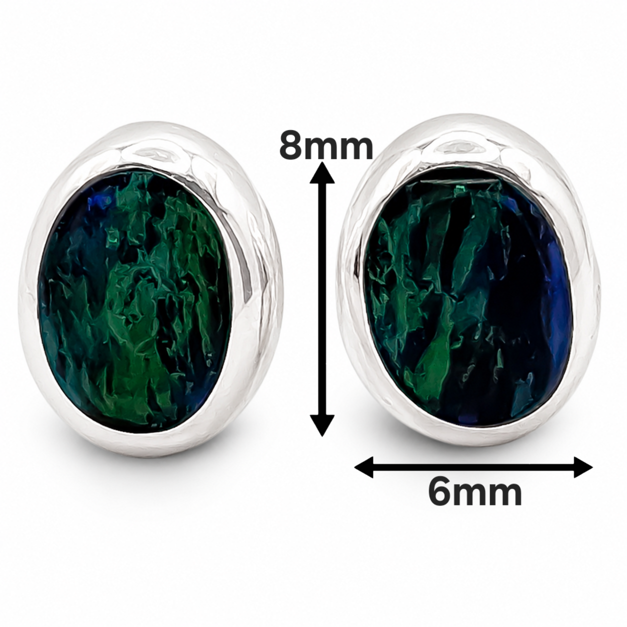 Arete Verde Plata Ley 925