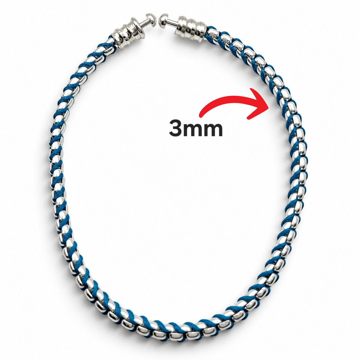 Pulsera Azul Pan Plata Ley 925