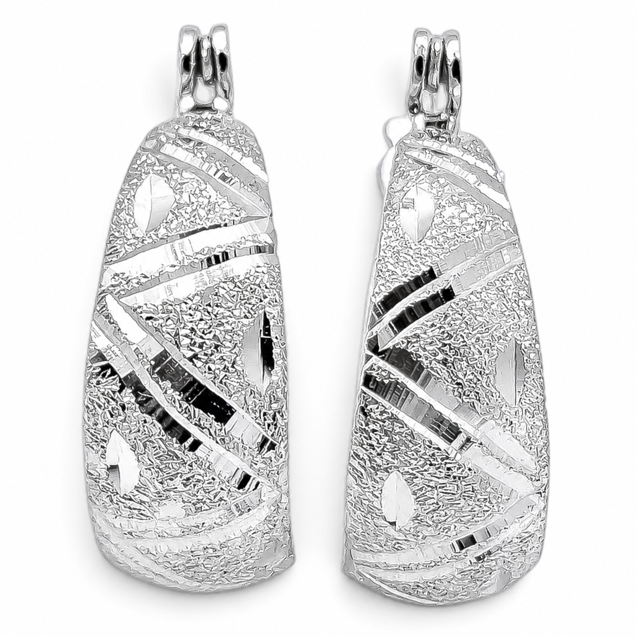 Arracada Diamantada L Plata Ley 925