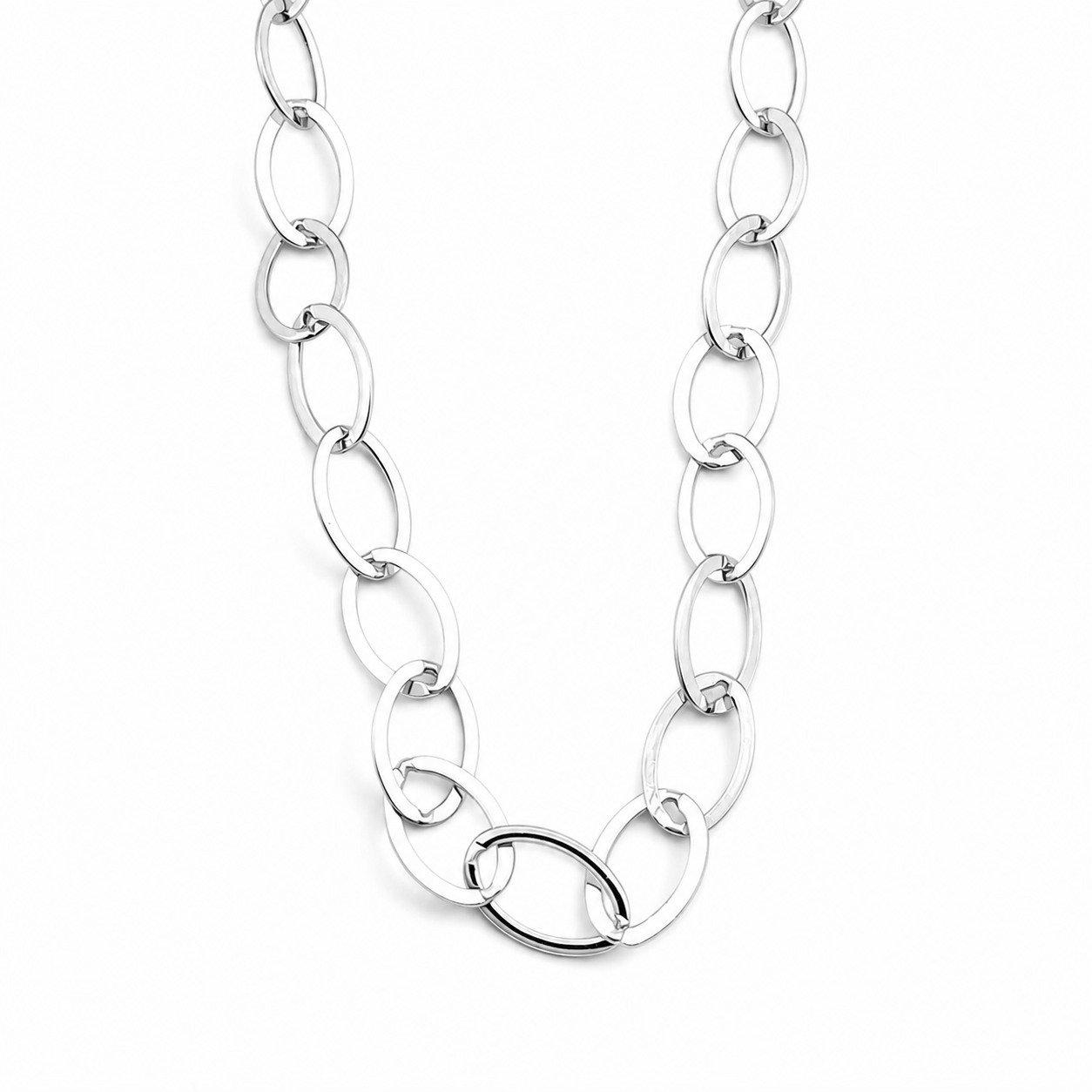 Cadena Ovalo Lisa 5mm Plata Ley 925