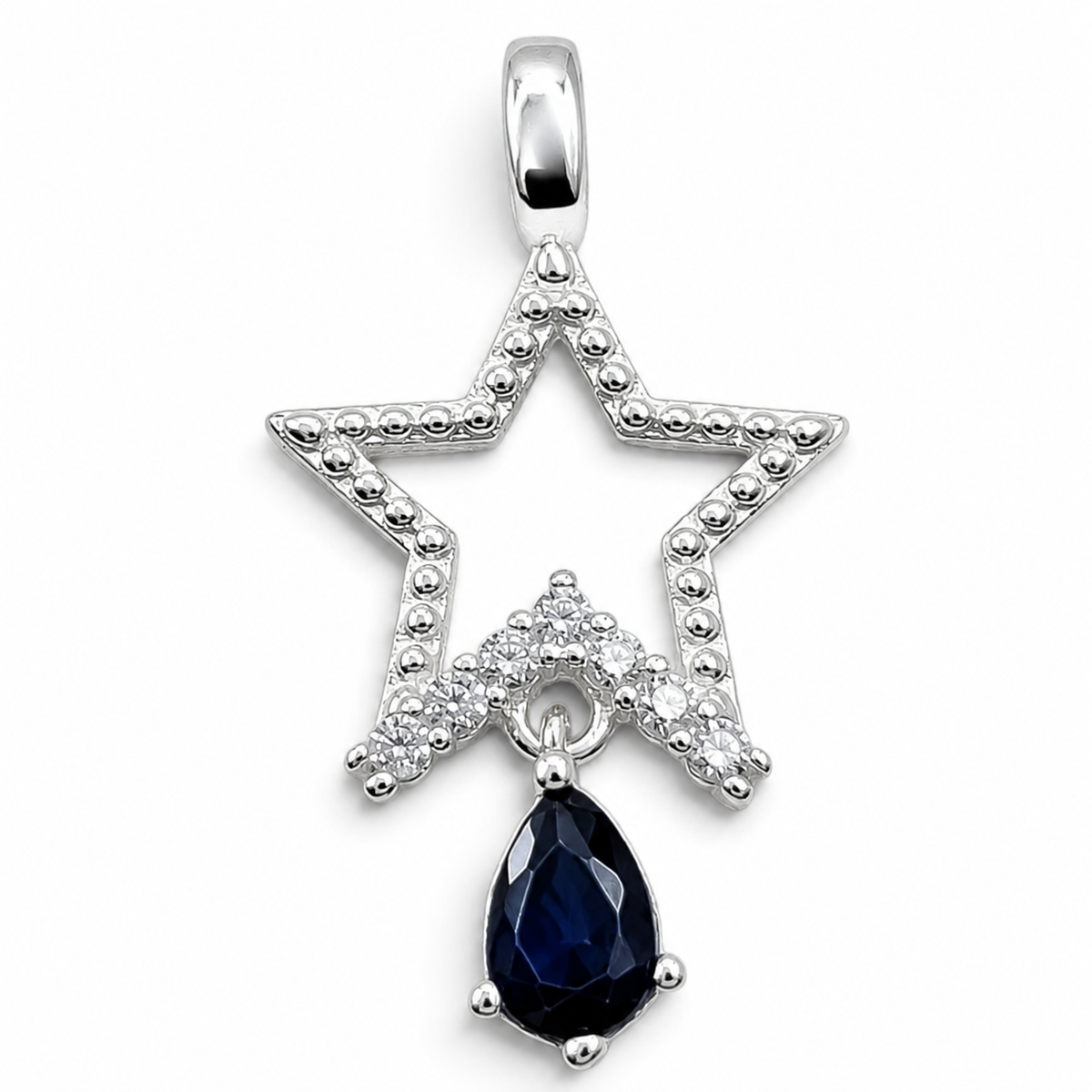 Dije Estrella Azul Plata Ley 925