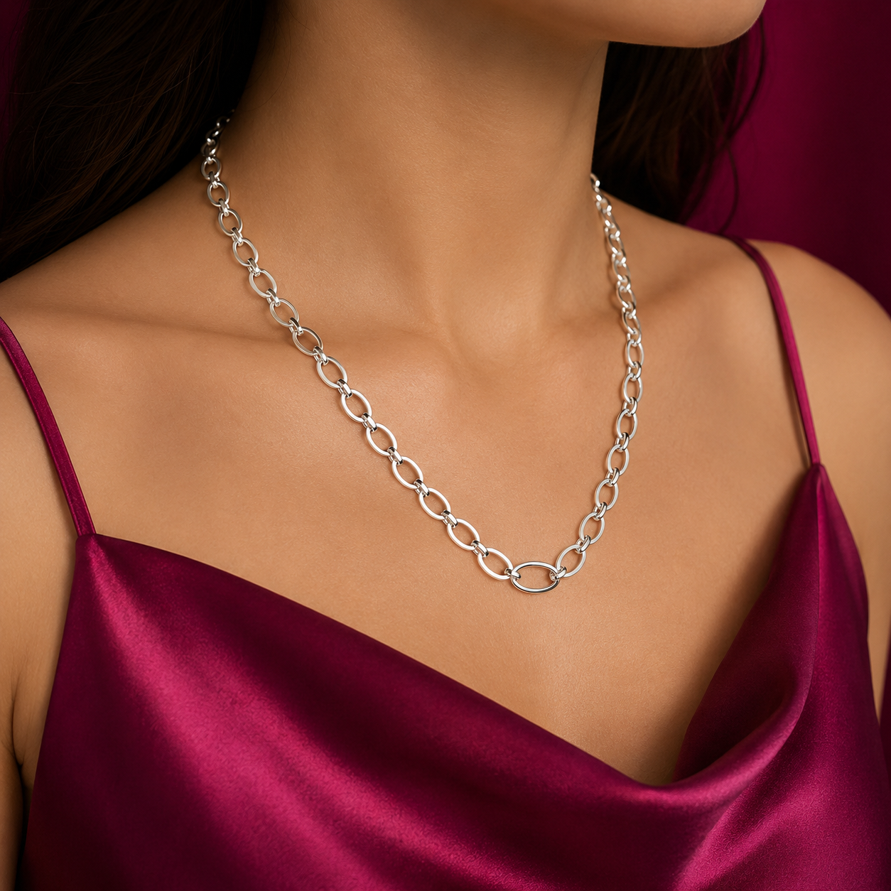 Cadena Ovalo Lisa 5mm Plata Ley 925