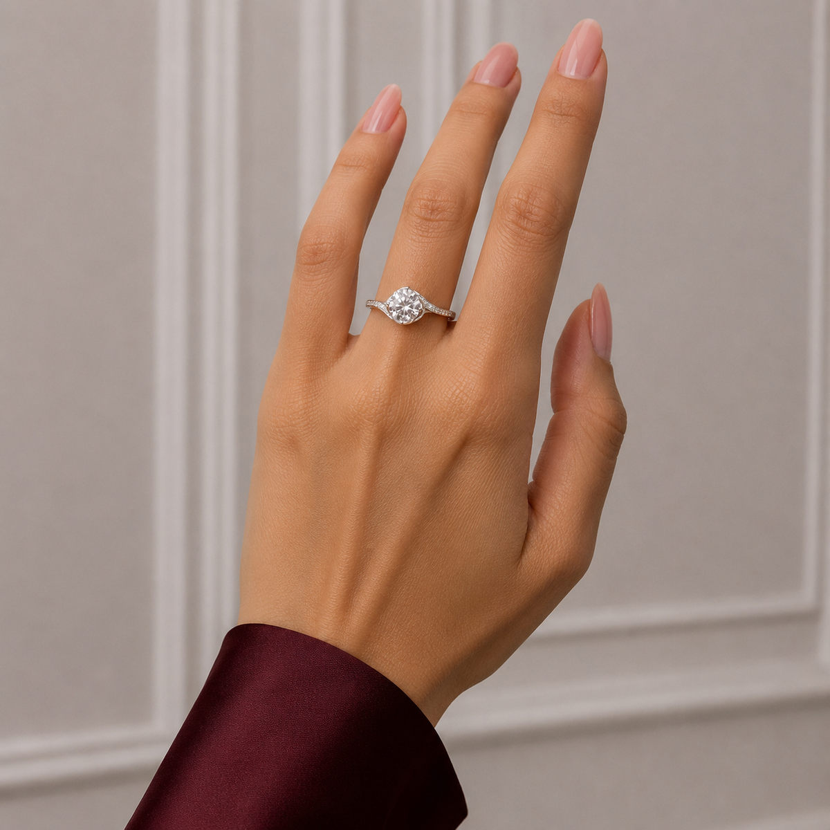 Anillo Zirconia Redonda Plata Ley 925