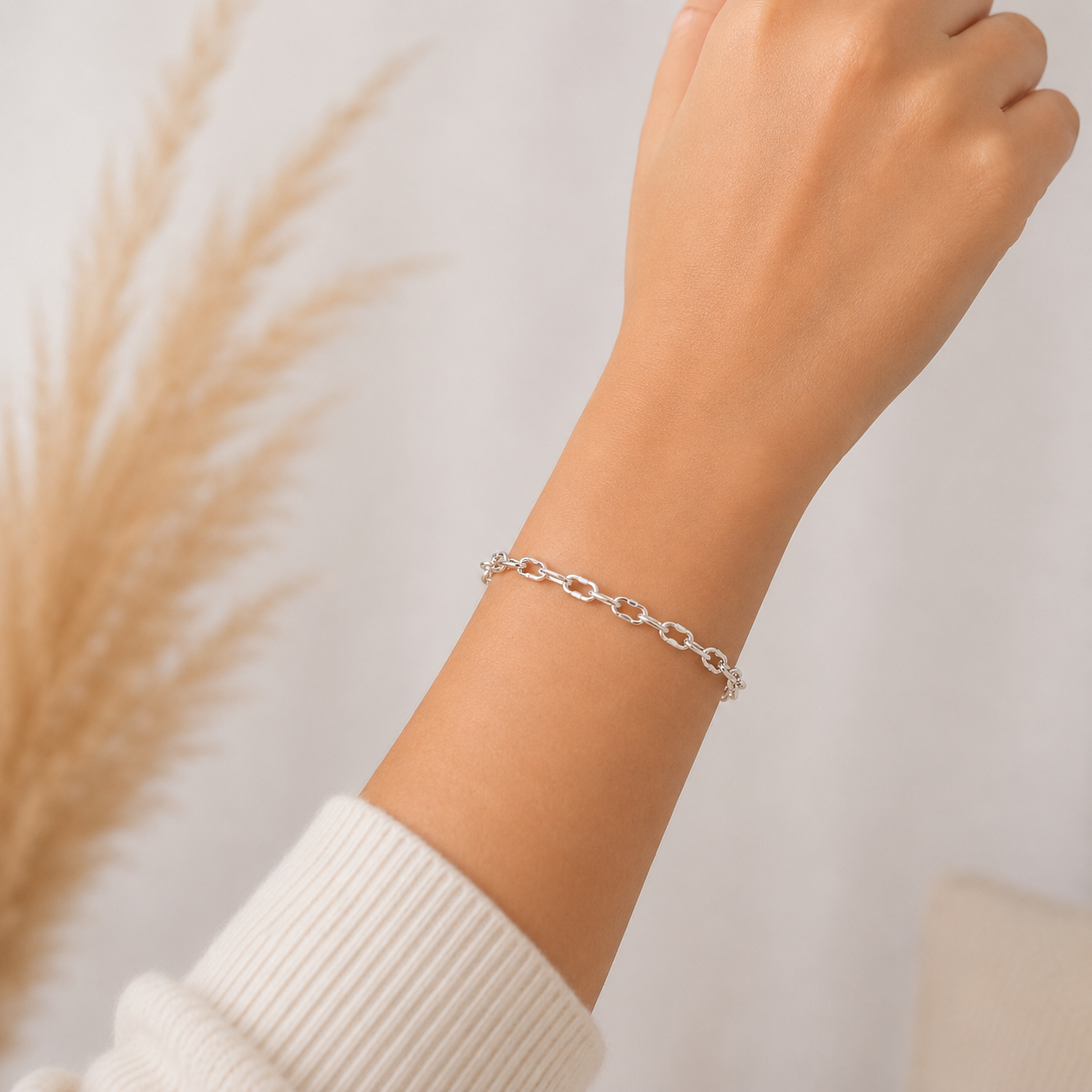 Pulso Argolla Martillada 3mm Plata Ley 925