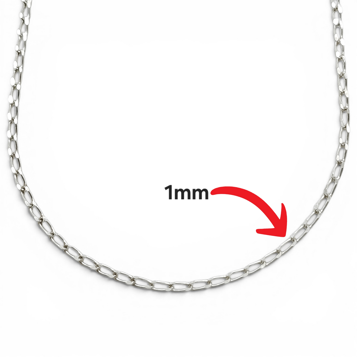 Cadena Ligera 1mm Plata Ley 925