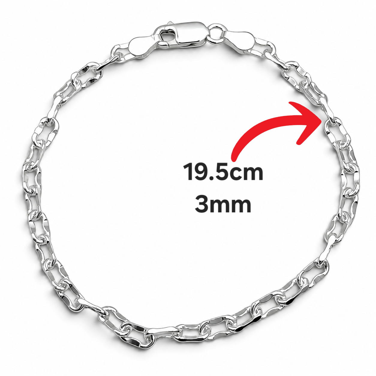 Pulso Argolla Martillada 3mm Plata Ley 925