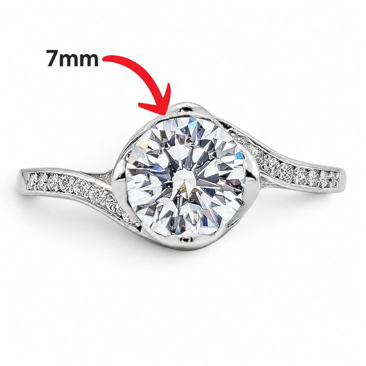 Anillo Zirconia Redonda Plata Ley 925