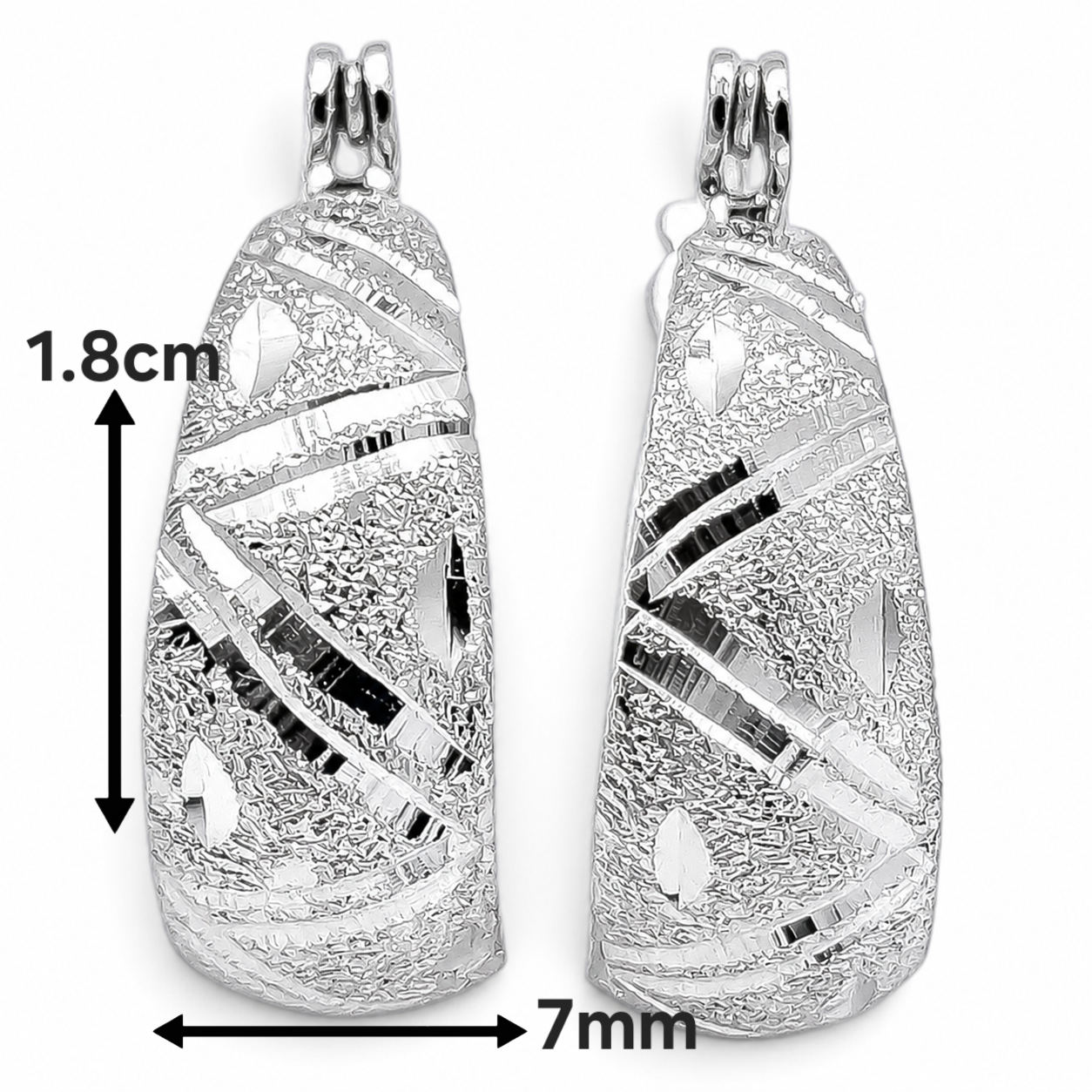 Arracada Diamantada L Plata Ley 925