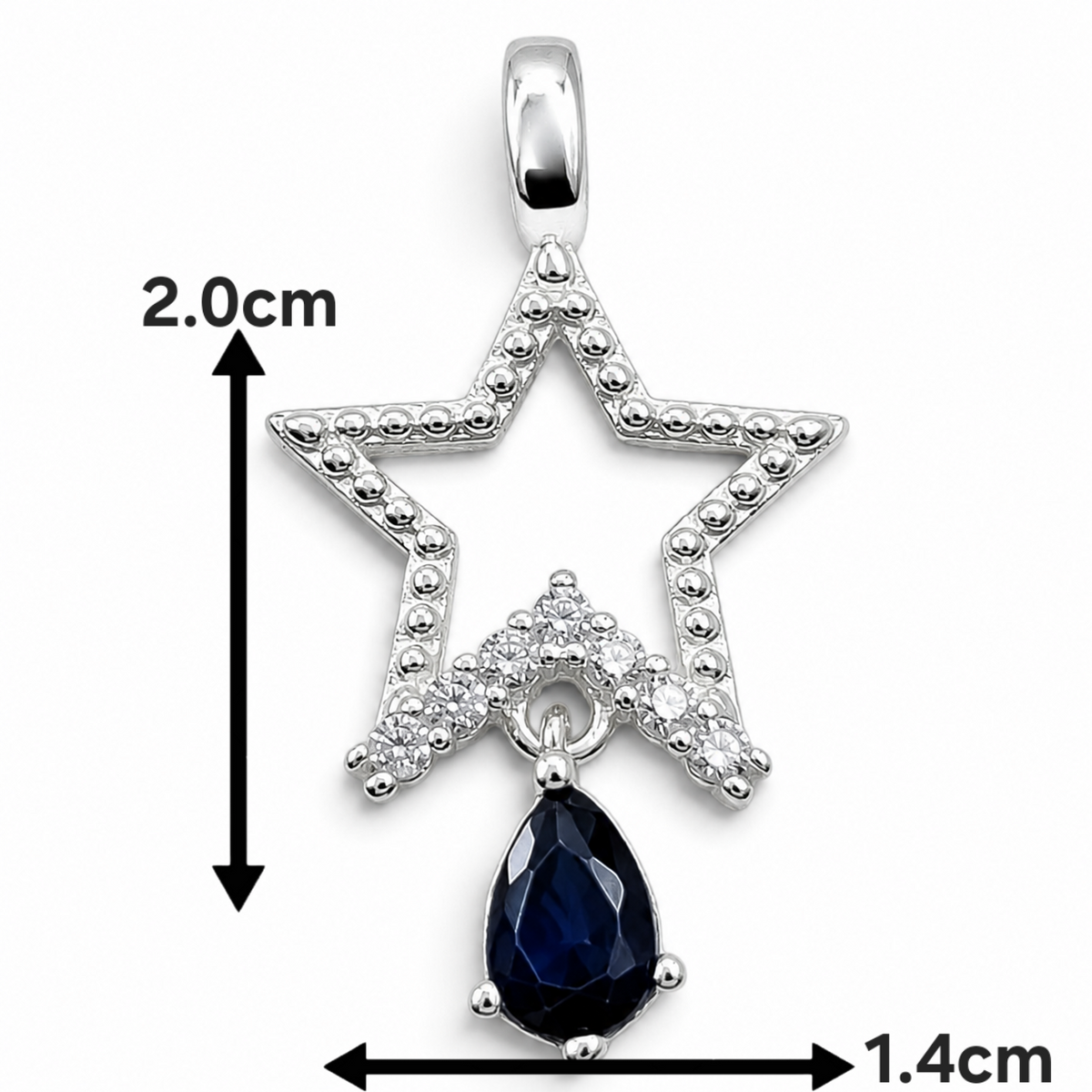 Dije Estrella Azul Plata Ley 925