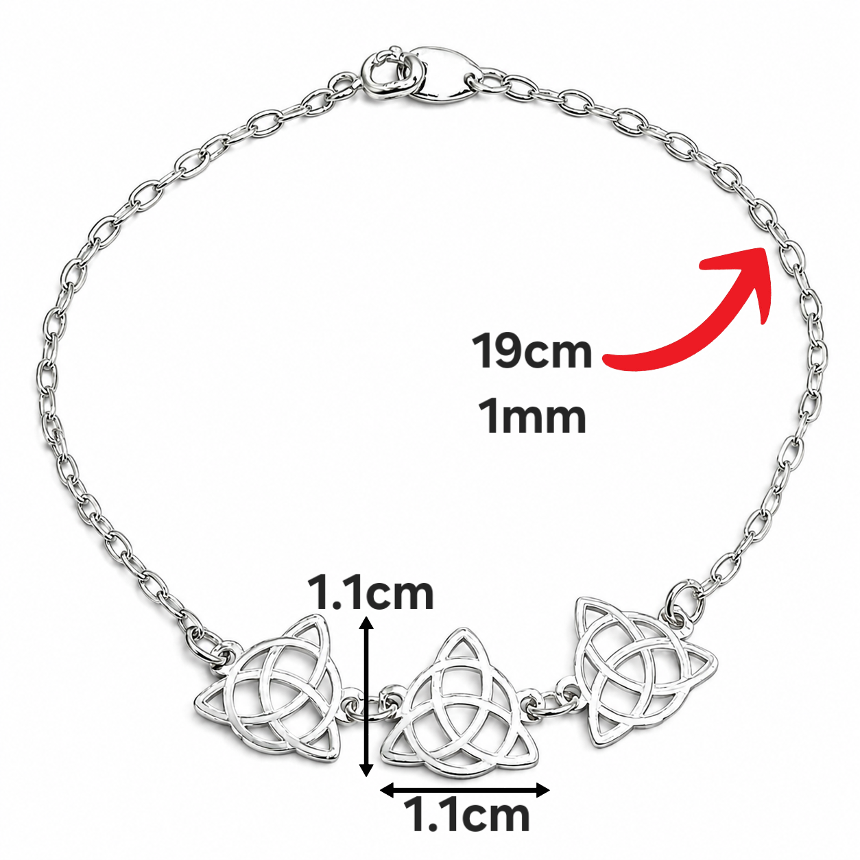 Pulsera Triqueta Plata Ley 925