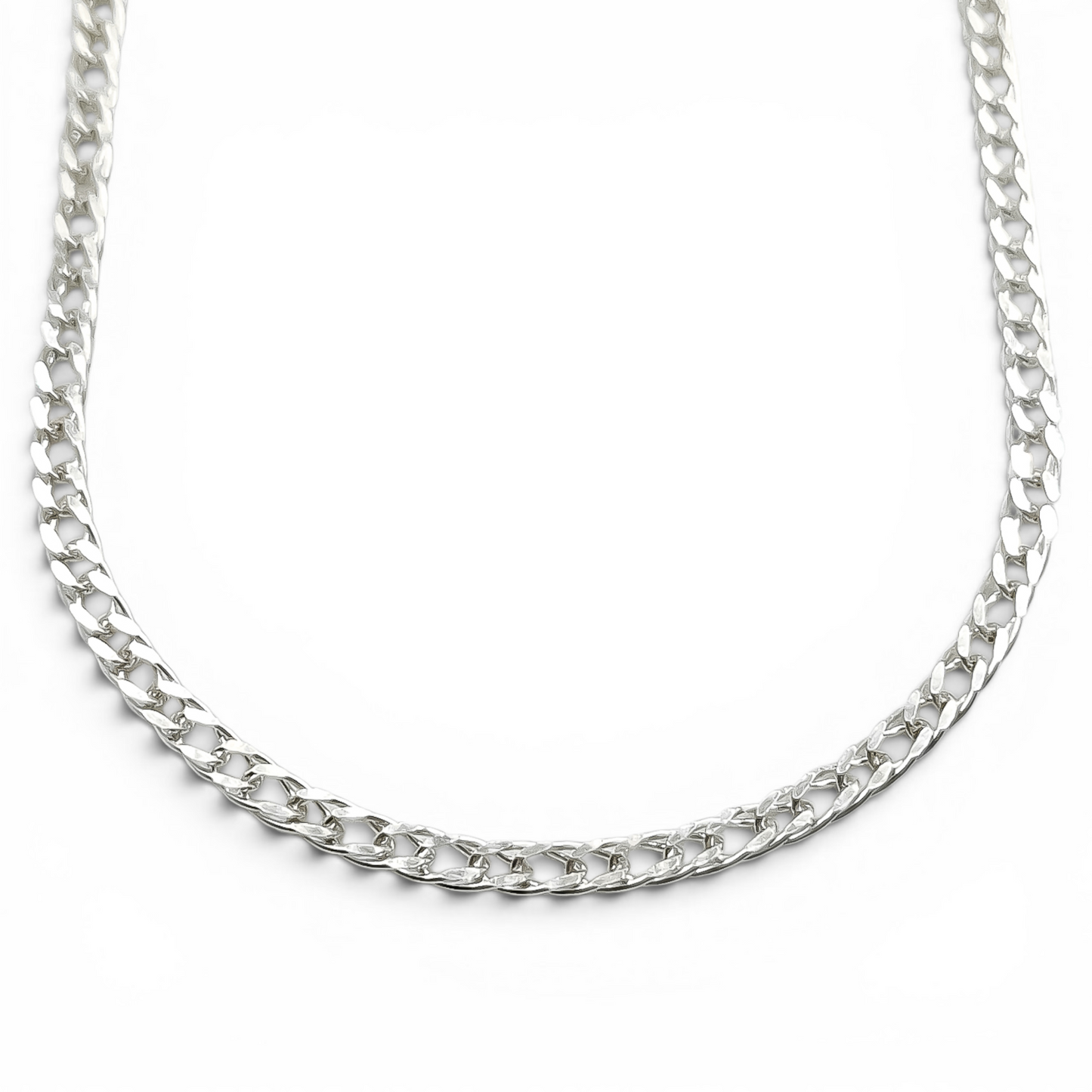 Cadena Doble Cubano 2mm Plata Ley 925
