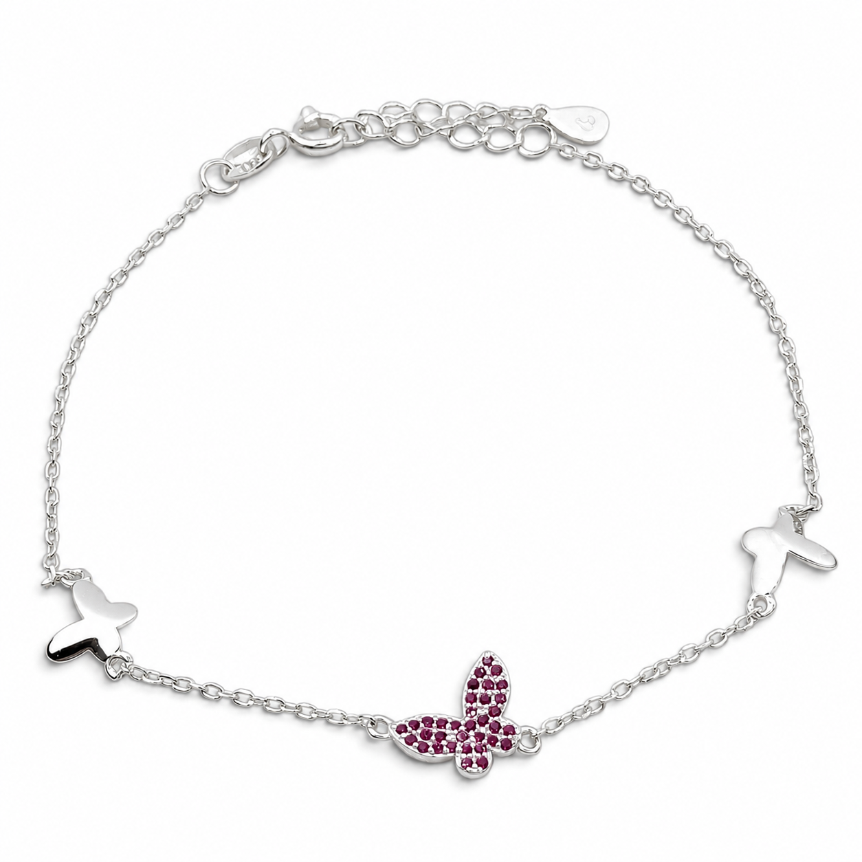 Pulsera Mariposa Fiusha Plata Ley 925