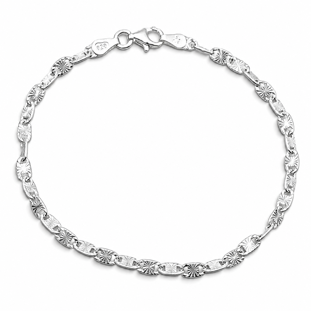Pulsera Diamantada Plata Ley 925