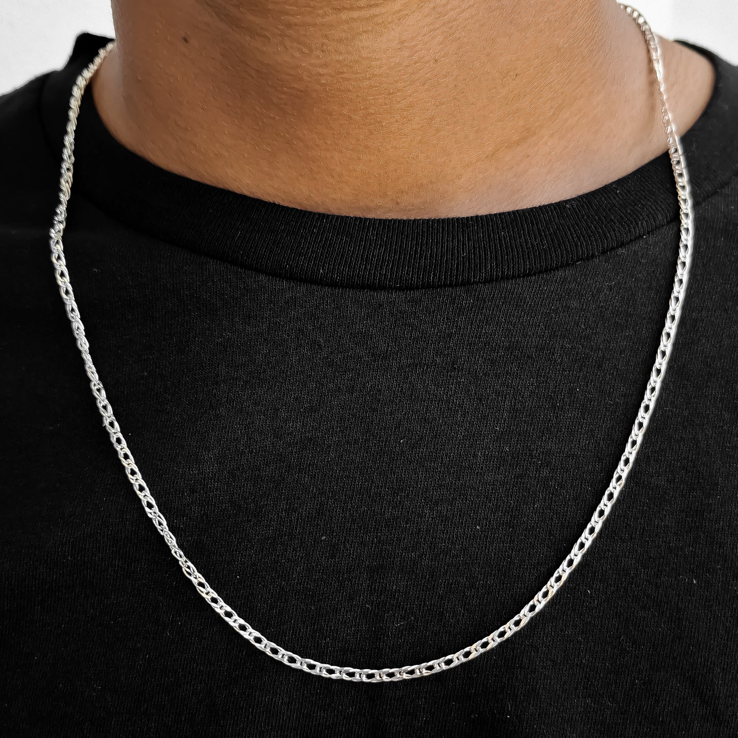 Cadena Doble Cubano 2mm Plata Ley 925