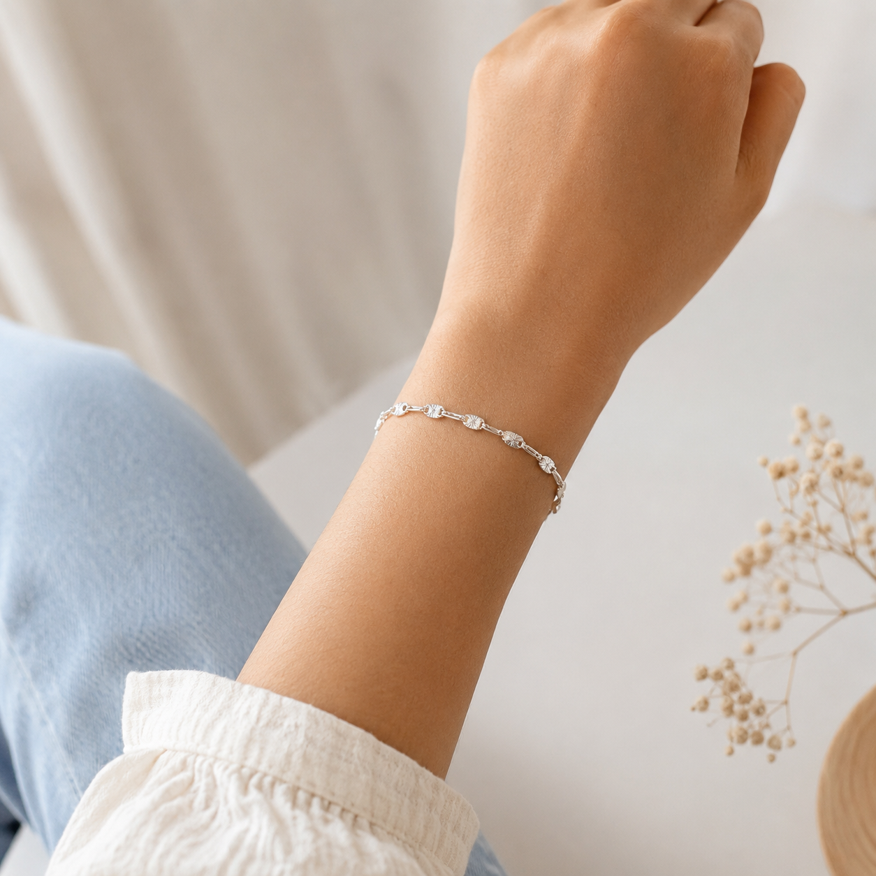 Pulsera Diamantada Plata Ley 925