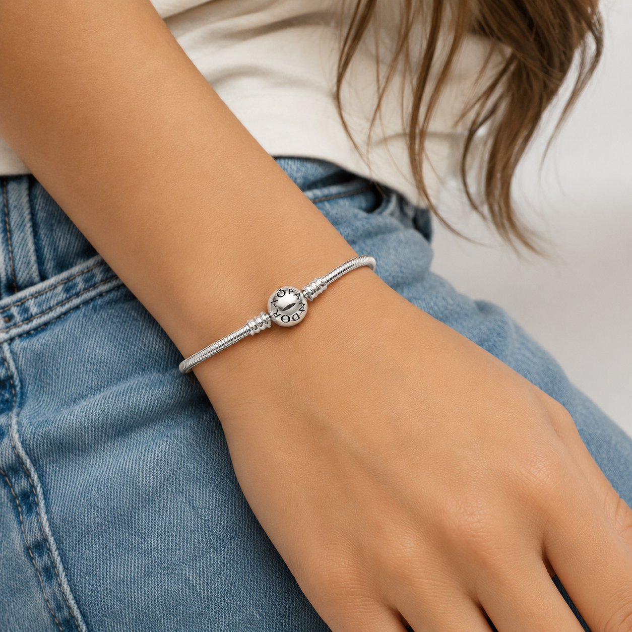 Pulsera Pan 3mm Plata Ley 925