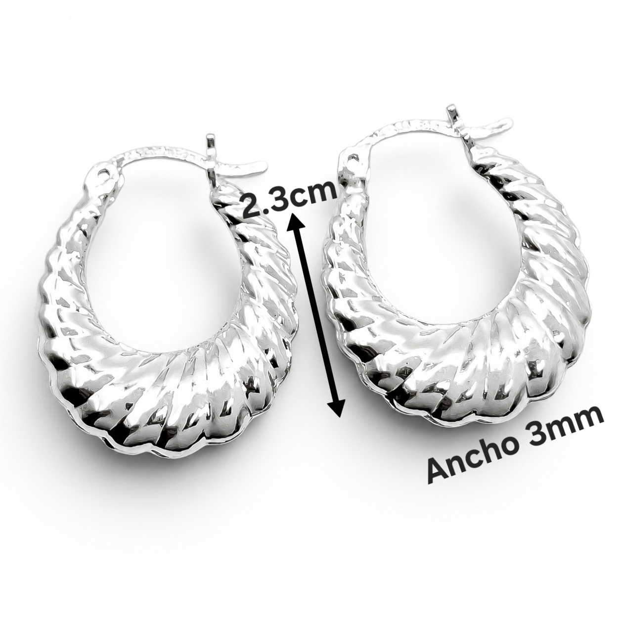 Arracada Canasta Mediana Plata Ley 925