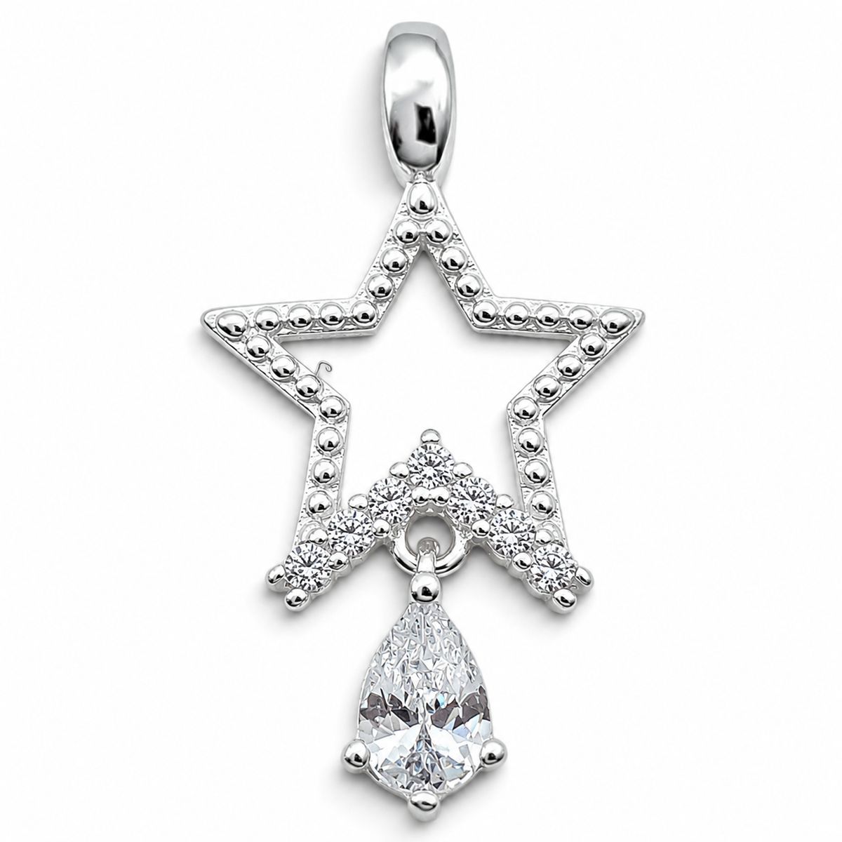 Dije Estrella Blanco Plata Ley 925