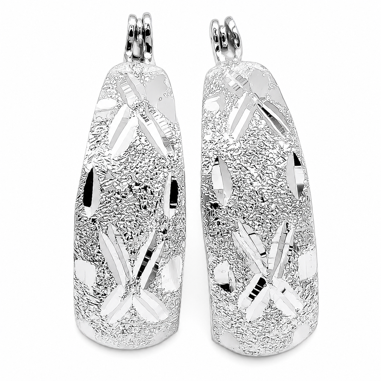 Arracada X Diamantada Plata Ley 925